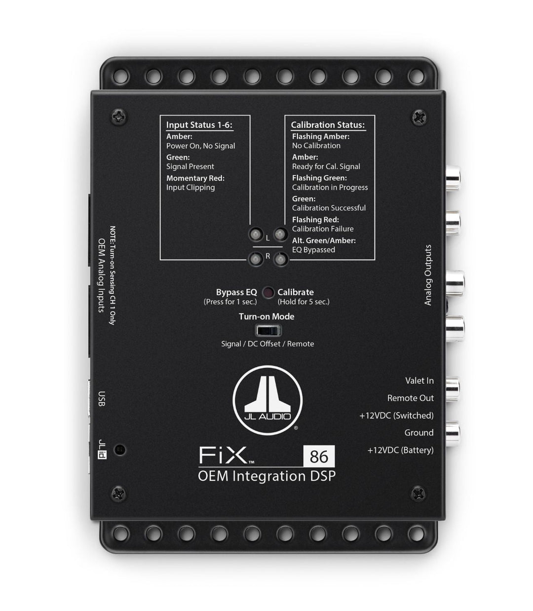 JL AUDIO Oem Integration Dsp With Automatic Time Correction And Digital Eq (8-Channel Inputs/4-Channel Stereo + 2 Subwoofer Rca Outputs) -FIX-86