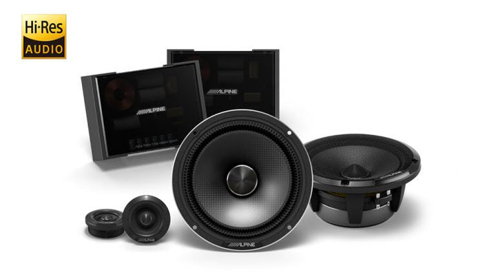 ALPINE Status Hi-Res 6-1/2 (16.5Cm) 2-Way Slim-Fit Component Speaker Set - HDZ-65CS