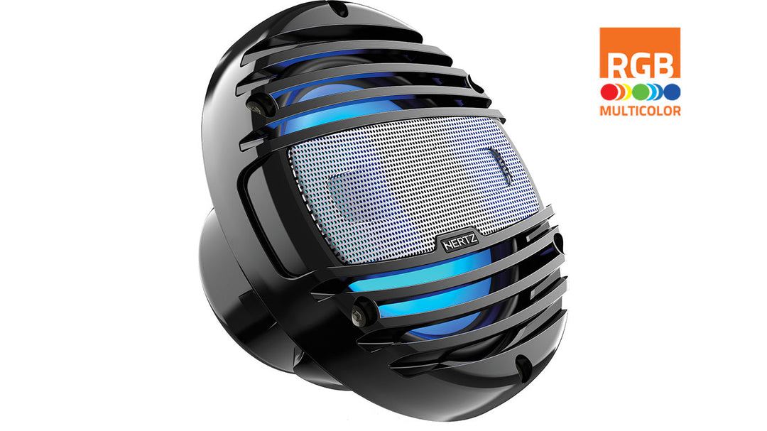 HERTZ Marine 8" (200Mm) 2-Way Rgb Black Coaxial Speaker Pair (Hmx 8 Ld / C)
