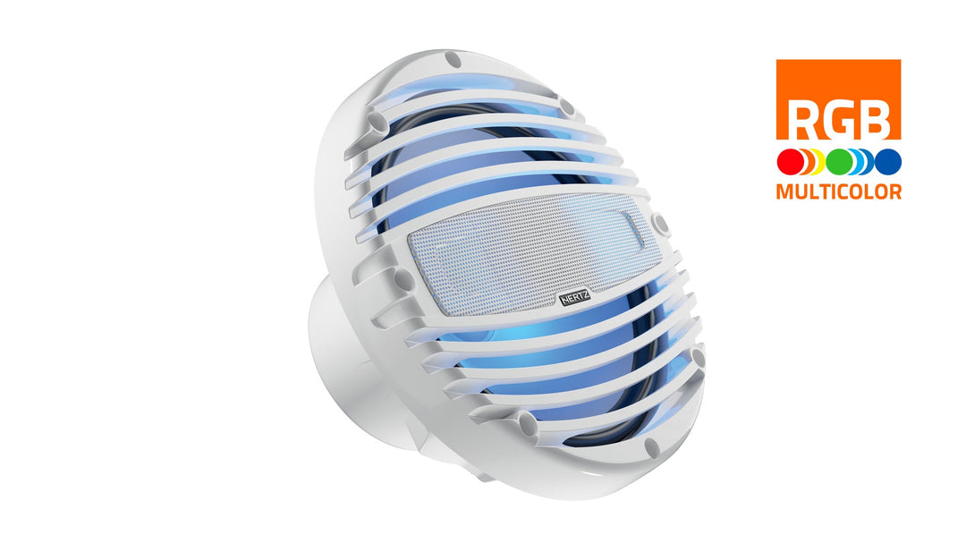 HERTZ Marine 8" (200Mm) 2-Way Rgb Total White Coaxial Speaker - Pair (Hmx 8 Ld-Tw)