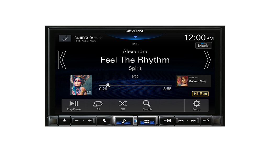ALPINE 7” High-Res Audio Receiver with Wireless Apple CarPlay / Wireless Android Auto / HDMI / USB / Dual Camera / Bluetooth / Hi-Res Audio Wireless // DAB+-iLX-507A
