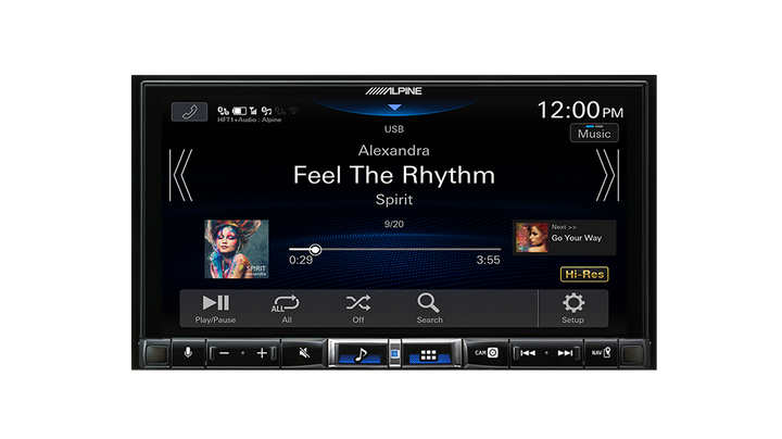 ALPINE 7” High-Res Audio Receiver with Wireless Apple CarPlay / Wireless Android Auto / HDMI / USB / Dual Camera / Bluetooth / Hi-Res Audio Wireless // DAB+-iLX-507A