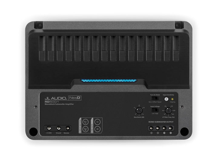 JL AUDIO Monoblock Class D Subwoofer Amplifier, 500 W X 1 @ 2 Ω / 250 W X 1 @ 4 Ω – 14.4V -RD500/1