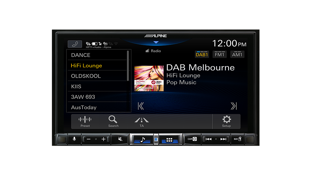 ALPINE 7” High-Res Audio Receiver with Wireless Apple CarPlay / Wireless Android Auto / HDMI / USB / Dual Camera / Bluetooth / Hi-Res Audio Wireless // DAB+-iLX-507A