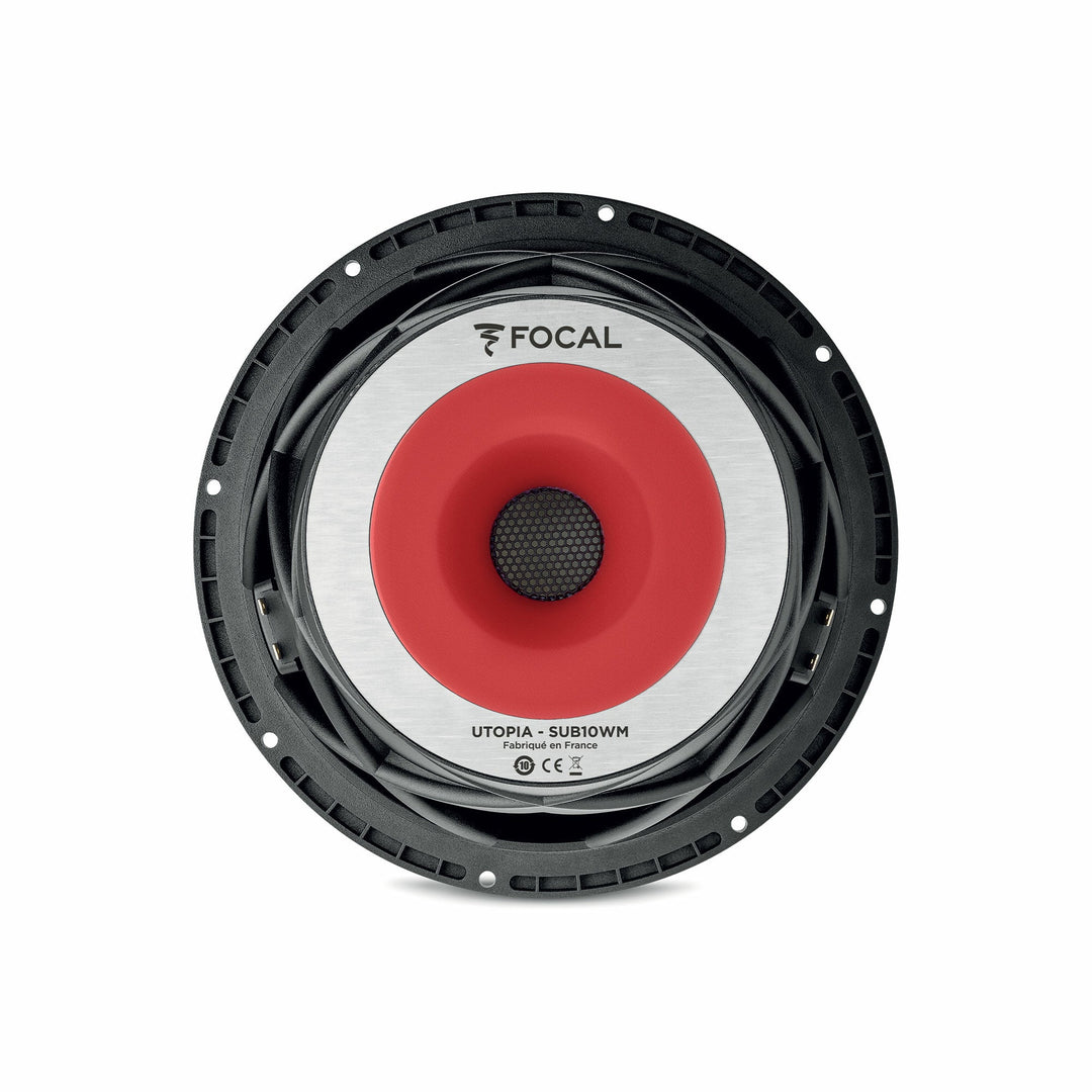 FOCAL 10” Subwoofer Utopia M, 400W Rms Dual 4Ohm, For Sealed Only Enclosure 10-15L, 25Hz - 800Hz 10WM 10” (each)